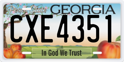 GA license plate CXE4351