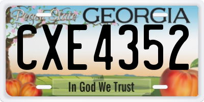 GA license plate CXE4352