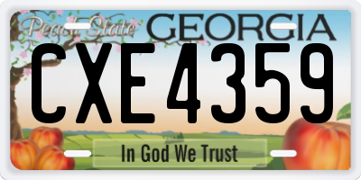 GA license plate CXE4359