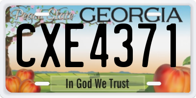 GA license plate CXE4371