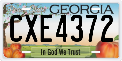 GA license plate CXE4372