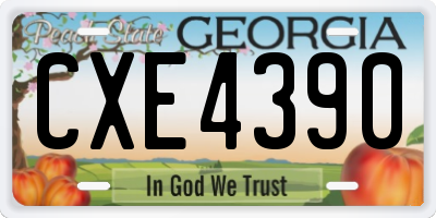 GA license plate CXE4390