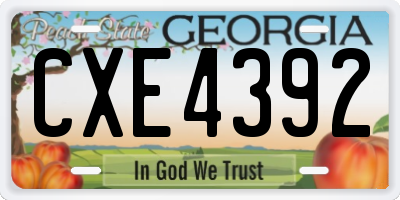 GA license plate CXE4392