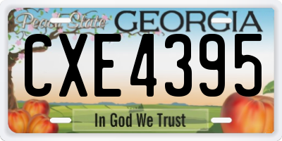 GA license plate CXE4395