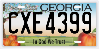 GA license plate CXE4399
