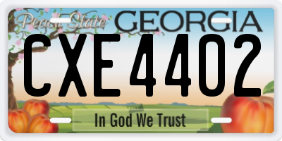 GA license plate CXE4402