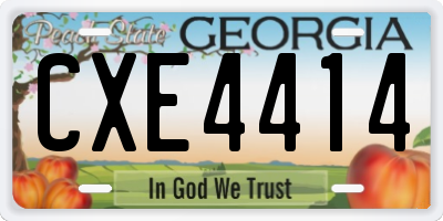 GA license plate CXE4414