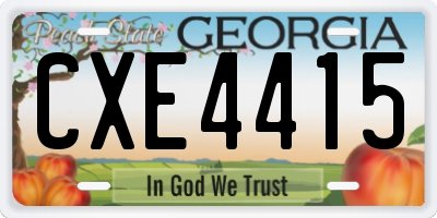 GA license plate CXE4415