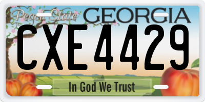 GA license plate CXE4429
