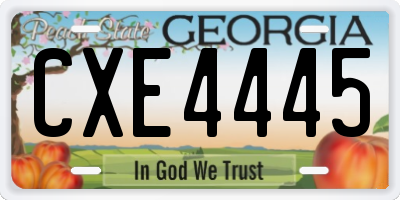 GA license plate CXE4445