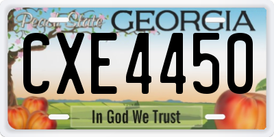 GA license plate CXE4450