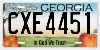 GA license plate CXE4451