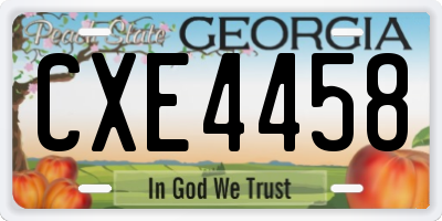 GA license plate CXE4458