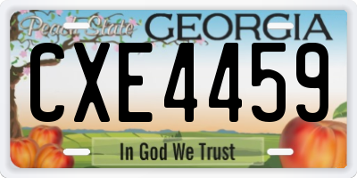 GA license plate CXE4459