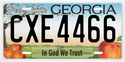 GA license plate CXE4466