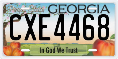 GA license plate CXE4468
