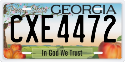 GA license plate CXE4472