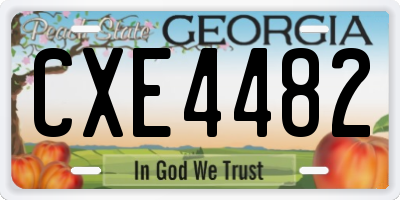 GA license plate CXE4482