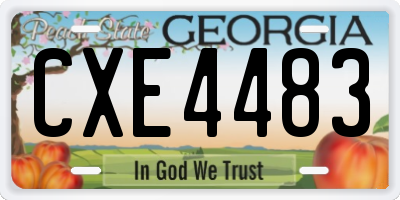 GA license plate CXE4483