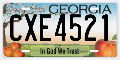 GA license plate CXE4521