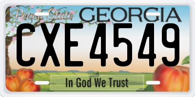 GA license plate CXE4549