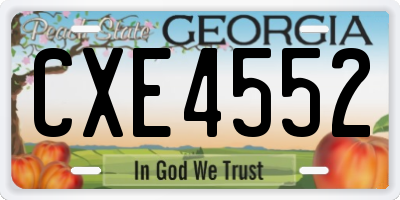GA license plate CXE4552