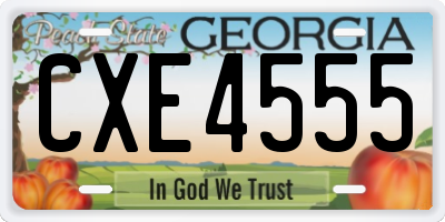 GA license plate CXE4555