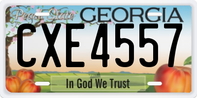 GA license plate CXE4557