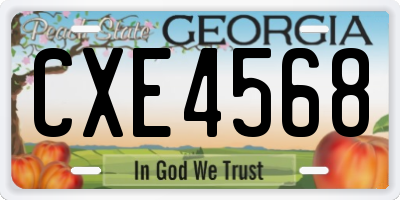 GA license plate CXE4568