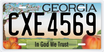 GA license plate CXE4569