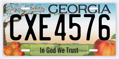 GA license plate CXE4576