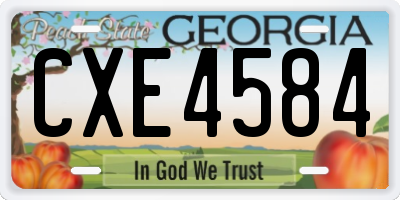 GA license plate CXE4584
