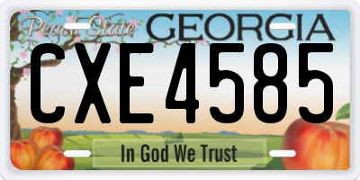 GA license plate CXE4585