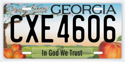 GA license plate CXE4606