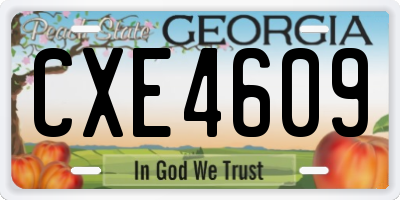 GA license plate CXE4609