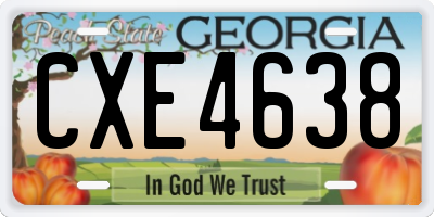 GA license plate CXE4638