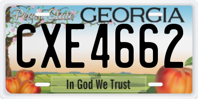 GA license plate CXE4662