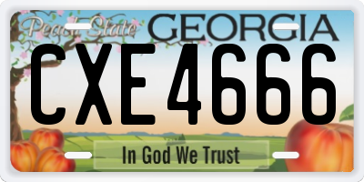 GA license plate CXE4666