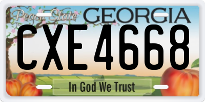 GA license plate CXE4668