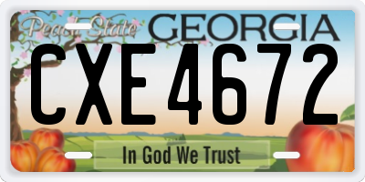 GA license plate CXE4672