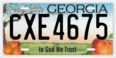 GA license plate CXE4675