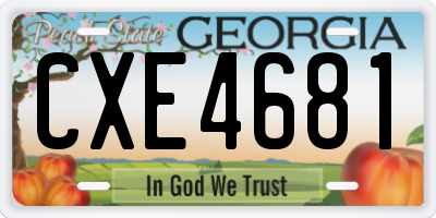 GA license plate CXE4681