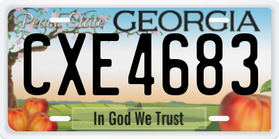 GA license plate CXE4683