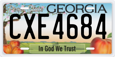GA license plate CXE4684