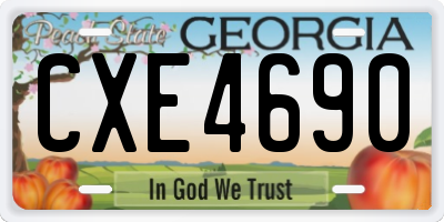 GA license plate CXE4690