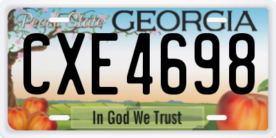 GA license plate CXE4698
