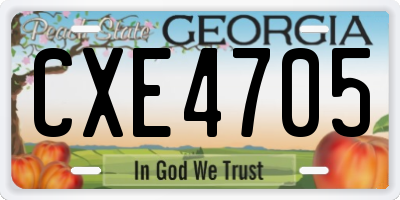 GA license plate CXE4705