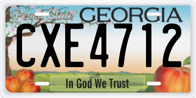 GA license plate CXE4712
