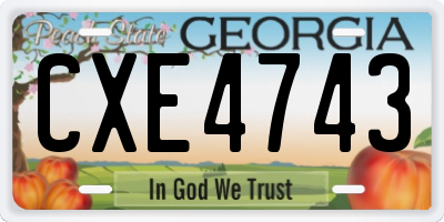 GA license plate CXE4743