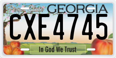 GA license plate CXE4745
